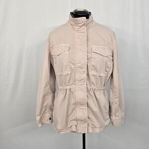 Style & Co Utility Jacket Women's XL Dusty Pink Cinched Waist Full Zip & Snap